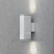 Konstsmide Monza Outdoor Twin Wall Light Anodised Aluminium –  from Amos Lighting + Home