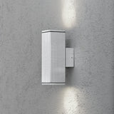 Konstsmide Monza Outdoor Twin Wall Light Anodised Aluminium –  from Amos Lighting + Home