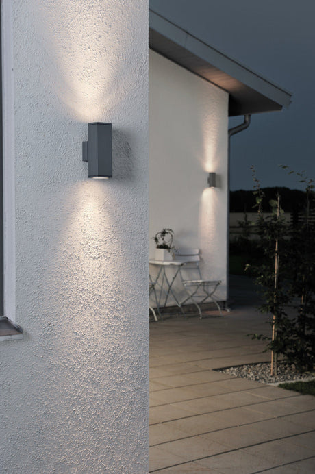 Konstsmide Monza Outdoor Twin Wall Light Anthracite Grey –  from Amos Lighting + Home