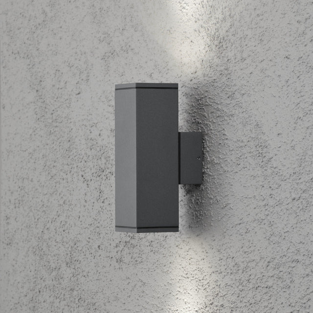 Konstsmide Monza Outdoor Twin Wall Light Anthracite Grey –  from Amos Lighting + Home