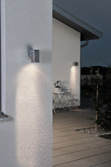 Konstsmide Monza Outdoor Wall Light Anodised Aluminium –  from Amos Lighting + Home