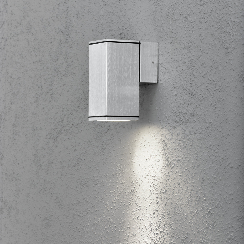 Konstsmide Monza Outdoor Wall Light Anodised Aluminium –  from Amos Lighting + Home