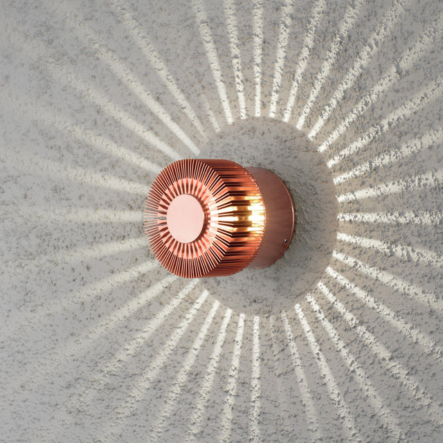 Konstsmide Monza Round Outdoor LED Wall Light Copper –  from Amos Lighting + Home