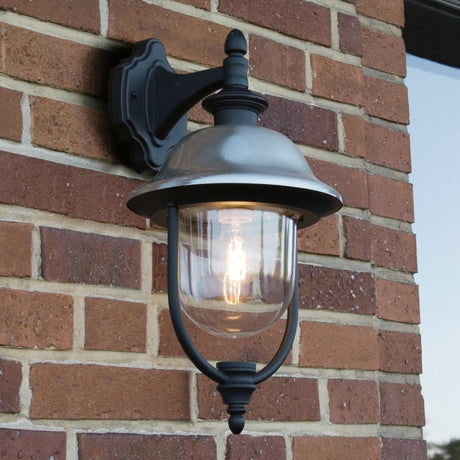 Konstsmide Parma Outdoor Wall Light Down Black –  from Amos Lighting + Home