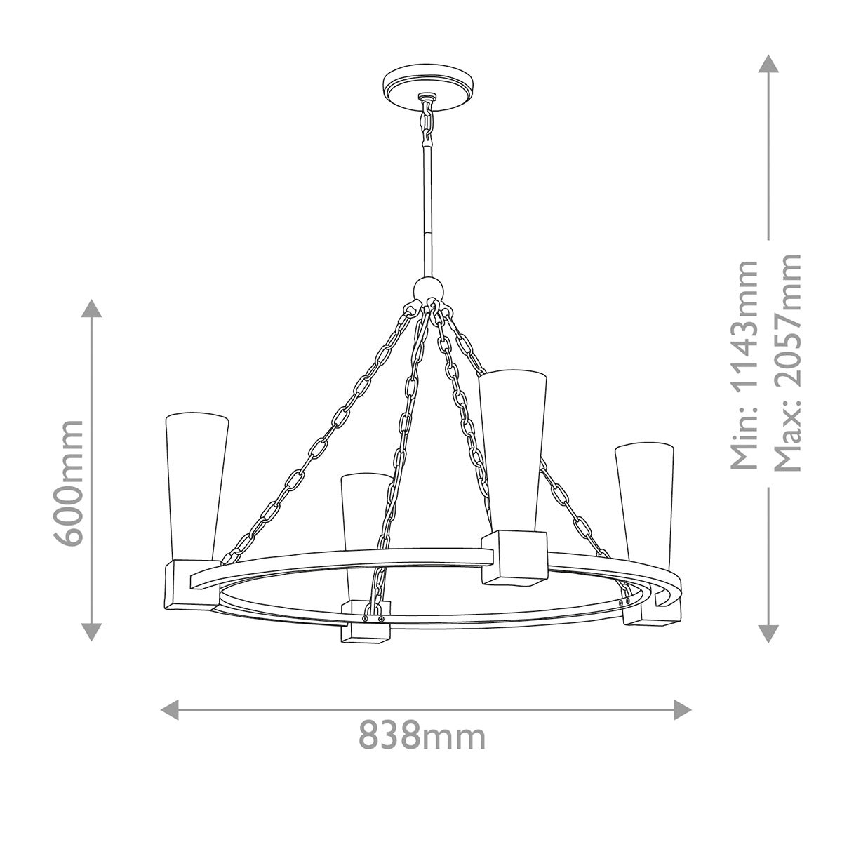 Elstead Kristy 4 lt Chandelier