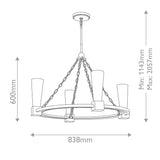 Elstead Kristy 4 lt Chandelier