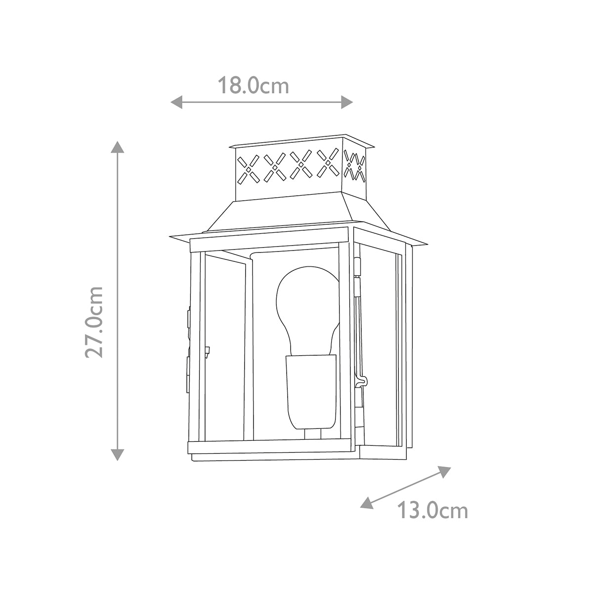 Elstead Lambeth Palace 1 Light Wall Lantern - Brass