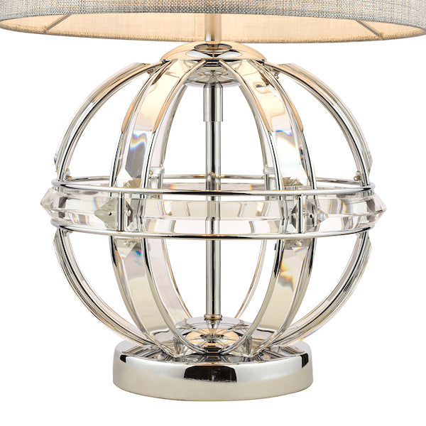 Laura Ashley Aidan Glass & Polished Chrome Globe Table Lamp with Shade –  from Amos Lighting + Home