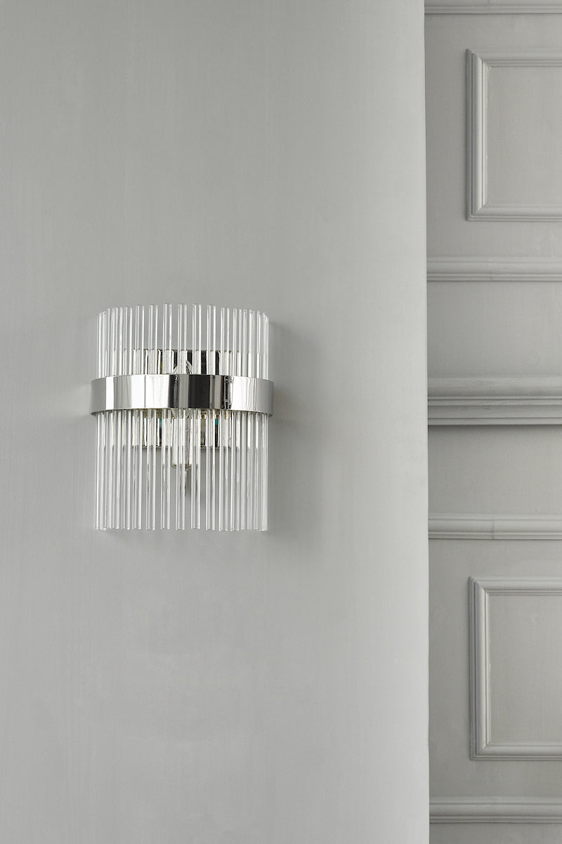 Laura Ashley Alexa Wall Light Polished Nickel with Glass Rods –  from Amos Lighting + Home