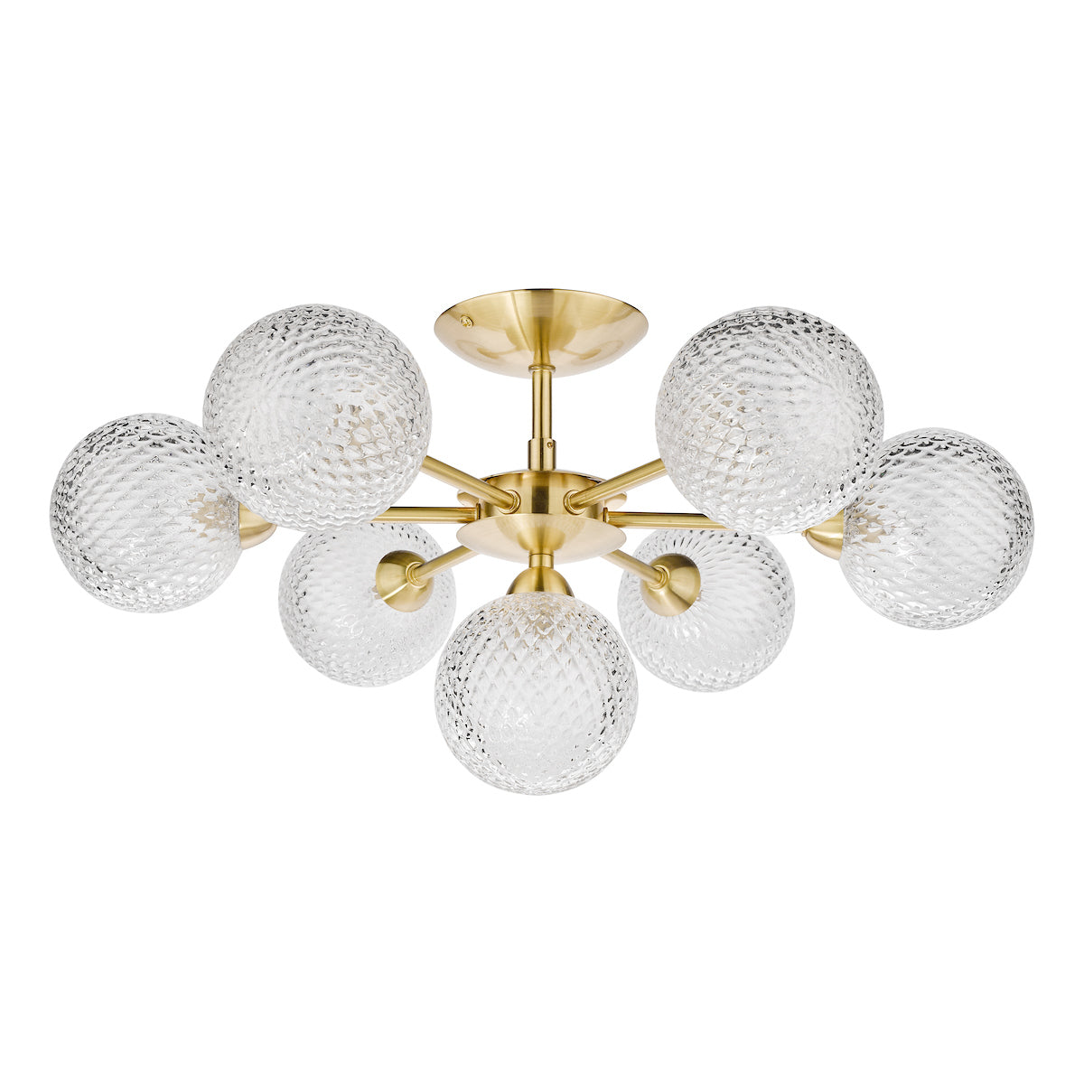 Laura Ashley Atherton Semi Flush Ceiling Light Satin Brass Glass –  from Amos Lighting + Home