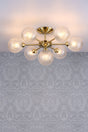 Laura Ashley Atherton Semi Flush Ceiling Light Satin Brass Glass –  from Amos Lighting + Home