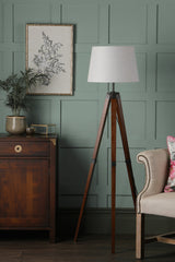 Laura Ashley Burdale Tripod Floor Lamp Dark Wood Base –  from Amos Lighting + Home