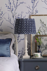 Laura Ashley Calcot Pleated Shade Navy 30cm/12 inch –  from Amos Lighting + Home