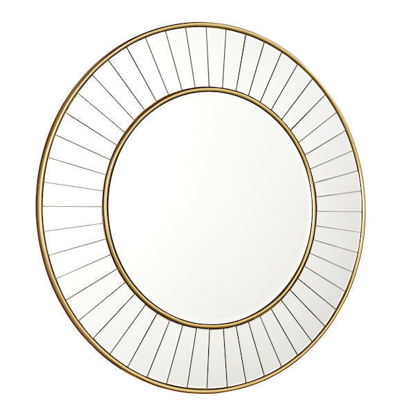 Laura Ashley Clemence Medium Round Mirror Gold Leaf 80cm –  from Amos Lighting + Home