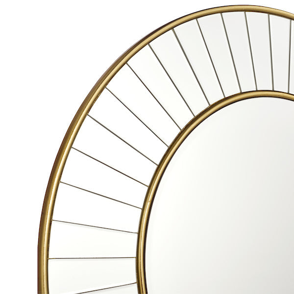 Laura Ashley Clemence Medium Round Mirror Gold Leaf 80cm –  from Amos Lighting + Home