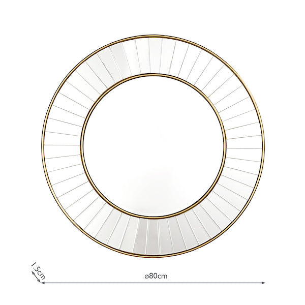 Laura Ashley Clemence Medium Round Mirror Gold Leaf 80cm –  from Amos Lighting + Home