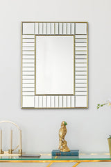 Laura Ashley Clemence Small Rectangle Mirror Gold Leaf 60 x 45cm –  from Amos Lighting + Home