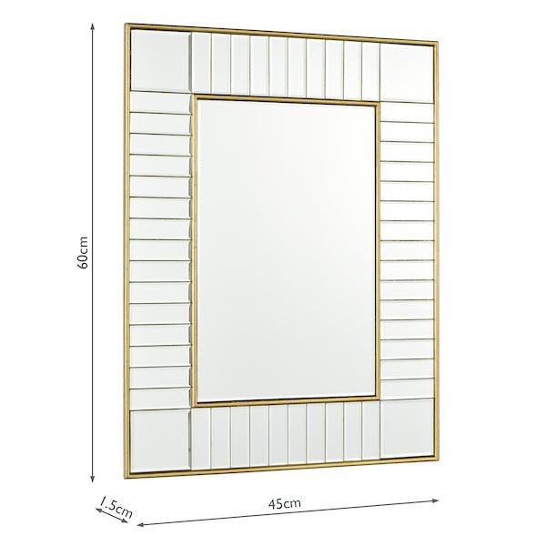 Laura Ashley Clemence Small Rectangle Mirror Gold Leaf 60 x 45cm –  from Amos Lighting + Home