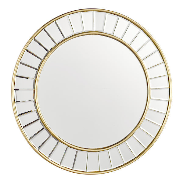 Laura Ashley Clemence Small Round Mirror Gold Leaf 50cm –  from Amos Lighting + Home