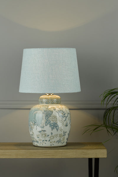 Laura Ashley Elizabeth Ceramic Table Lamp Bird Print –  from Amos Lighting + Home