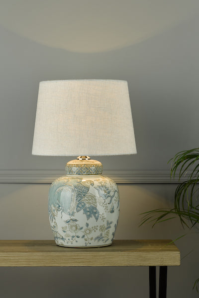 Laura Ashley Elizabeth Ceramic Table Lamp Bird Print –  from Amos Lighting + Home