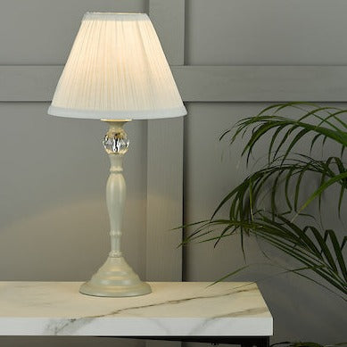 Laura Ashley Ellis Table Lamp Grey Table Lamp Ivory Shade –  from Amos Lighting + Home