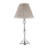 Laura Ashley Ellis Table Lamp Polished Chrome Grey Shade –  from Amos Lighting + Home