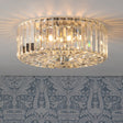 Laura Ashley Fernhurst 3 Light Flush Art Deco Ceiling Light –  from Amos Lighting + Home