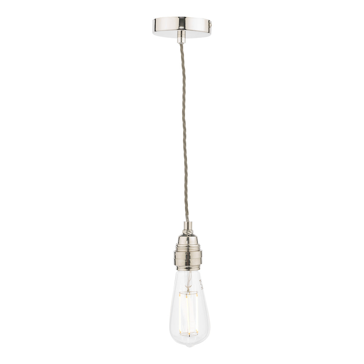 Laura Ashley Flute E27 Suspension, Polished Nickel –  from Amos Lighting + Home