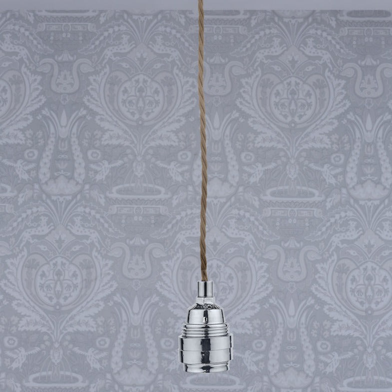 Laura Ashley Flute E27 Suspension, Polished Nickel –  from Amos Lighting + Home