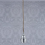 Laura Ashley Flute E27 Suspension, Polished Nickel –  from Amos Lighting + Home