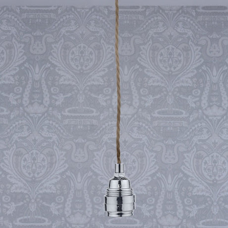 Laura Ashley Flute E27 Suspension, Polished Nickel –  from Amos Lighting + Home