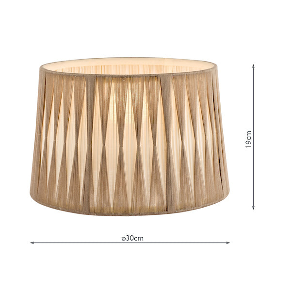 Laura Ashley Gathered Pleat Cotton Shade Natural 30cm/12 inch –  from Amos Lighting + Home