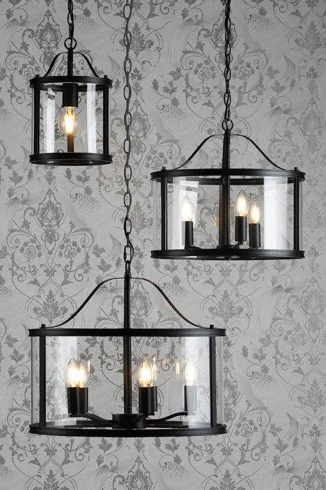 Laura Ashley Harrington 3 Light Pendant Matt Black –  from Amos Lighting + Home