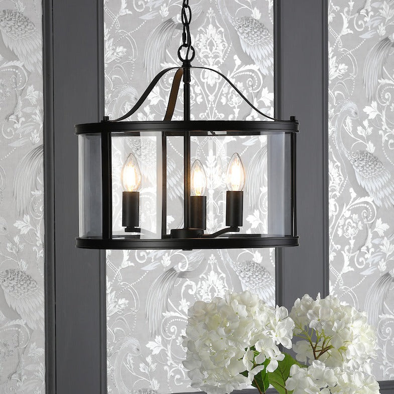 Laura Ashley Harrington 3 Light Pendant Matt Black –  from Amos Lighting + Home