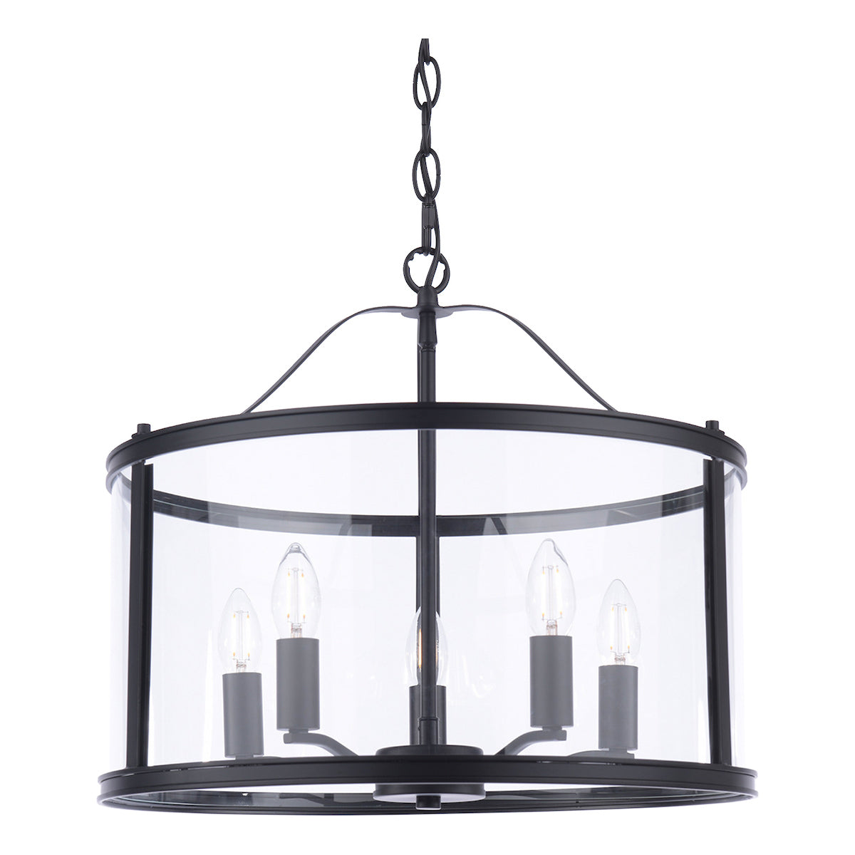 Laura Ashley Harrington 5 Light Pendant Matt Black –  from Amos Lighting + Home