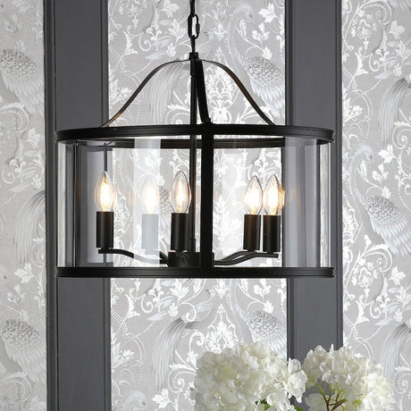 Laura Ashley Harrington 5 Light Pendant Matt Black –  from Amos Lighting + Home