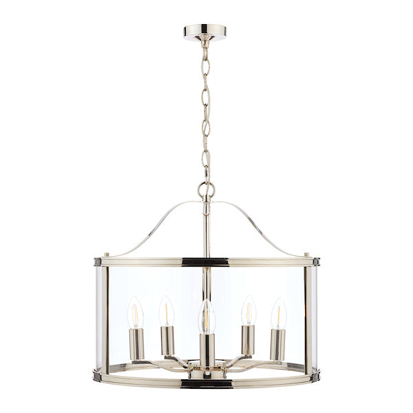 Laura Ashley Harrington 5 Light Pendant Polished Nickel –  from Amos Lighting + Home