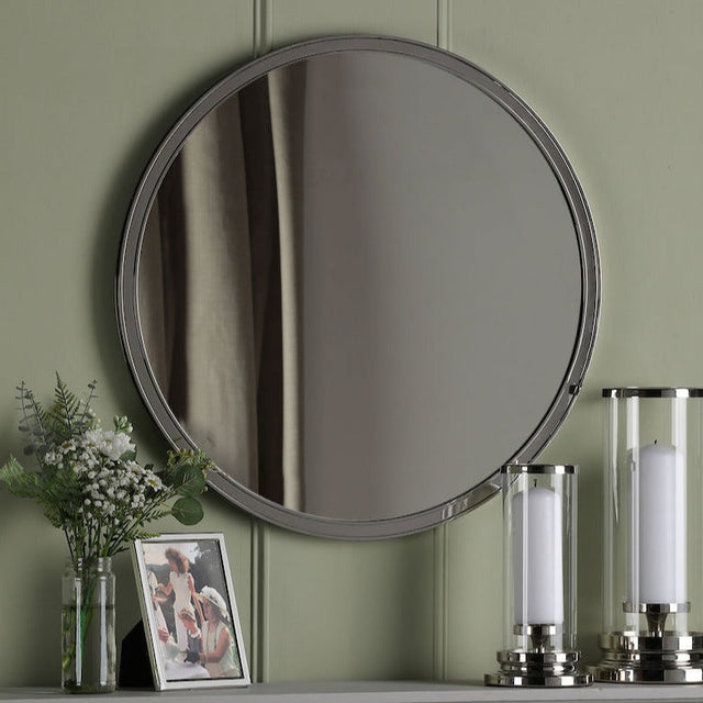 Laura Ashley Harrington Mirror Polished Nickel 60 X 60cm –  from Amos Lighting + Home