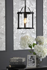 Laura Ashley Harrington Single Pendant Matt Black –  from Amos Lighting + Home