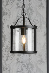 Laura Ashley Harrington Single Pendant Matt Black –  from Amos Lighting + Home