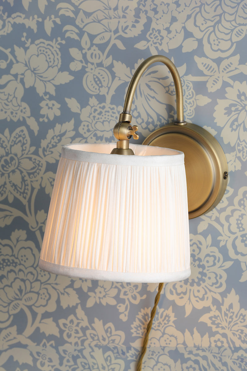 Laura Ashley Hemsley Wall Light Antique Brass and Ivory –  from Amos Lighting + Home