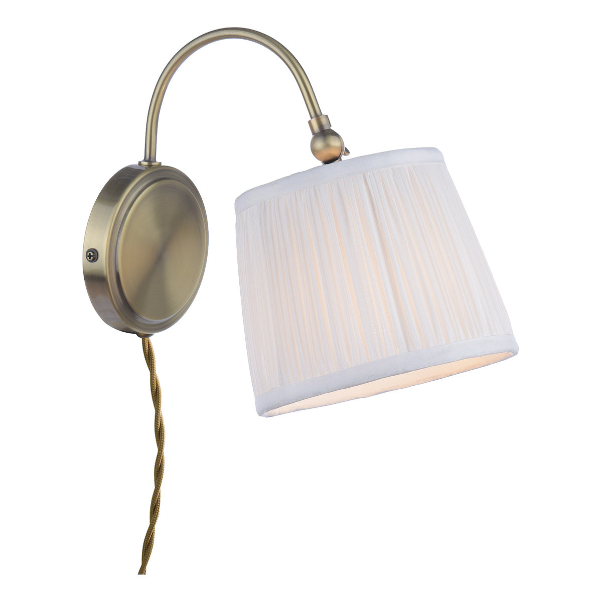 Laura Ashley Hemsley Wall Light Antique Brass and Ivory –  from Amos Lighting + Home