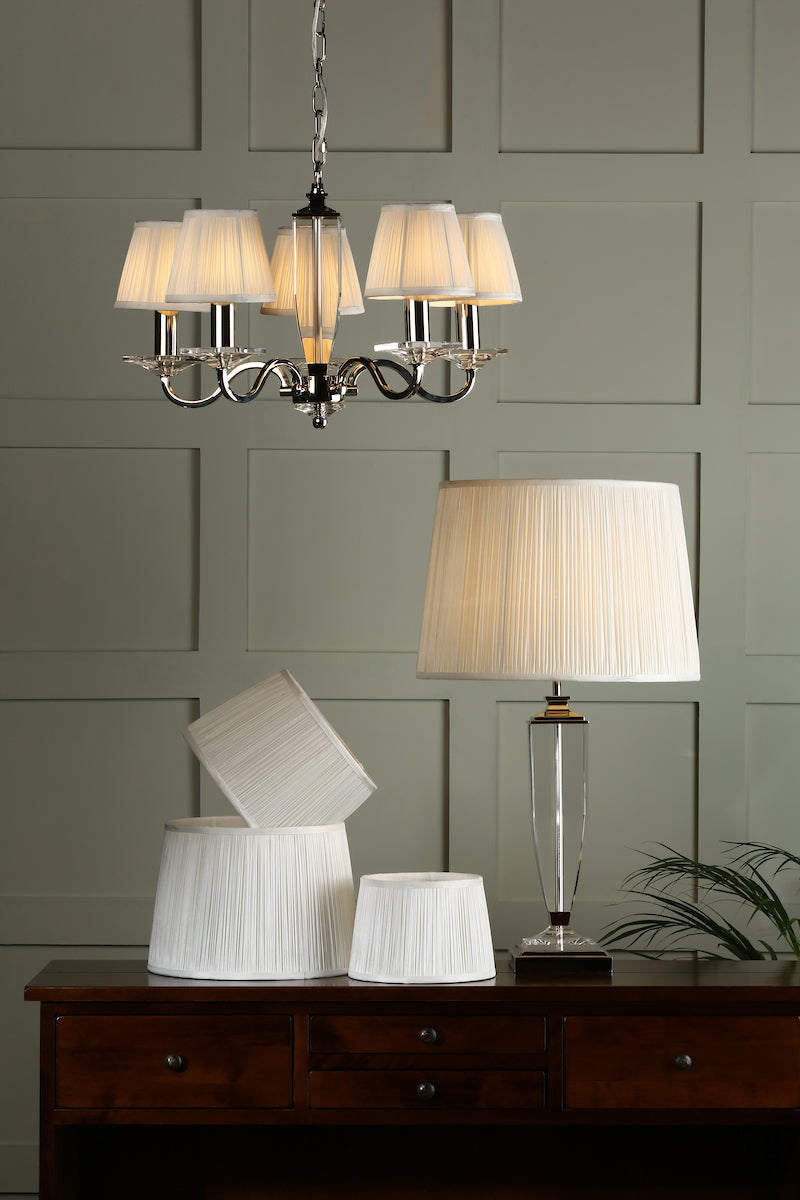 Laura Ashley Hemsley Silk Shade Cream 14cm Candle | Pleated