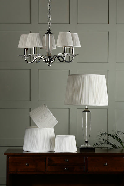 Laura Ashley Hemsley Pleated Silk Empire Drum Shade Cream 20cm/8 inch –  from Amos Lighting + Home