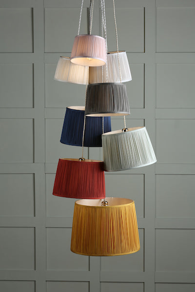 Laura Ashley Hemsley Pleated Silk Empire Drum Shade Grey 25cm/10 inch –  from Amos Lighting + Home