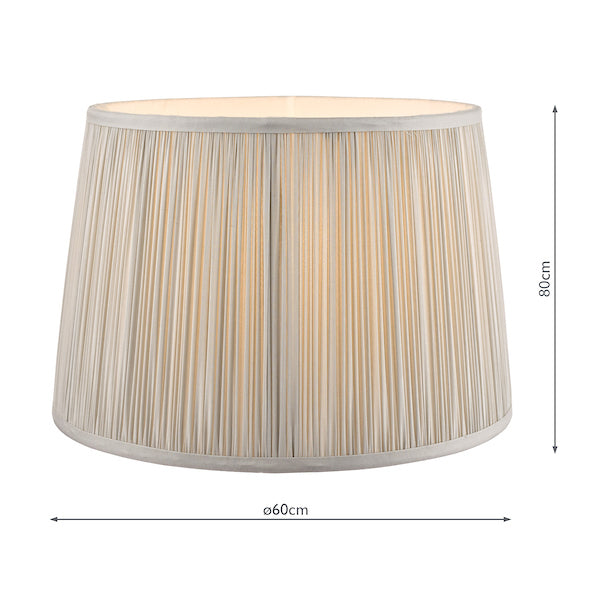 Laura Ashley Hemsley Pleated Silk Empire Drum Shade Silver 20cm/8 inch –  from Amos Lighting + Home