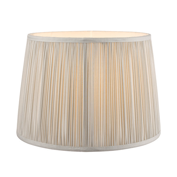 Laura Ashley Hemsley Pleated Silk Empire Drum Shade Silver 20cm/8 inch –  from Amos Lighting + Home