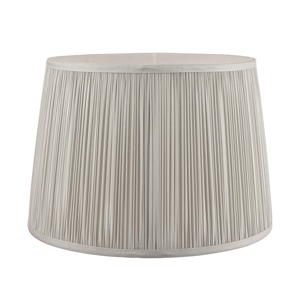 Laura Ashley Hemsley Pleated Silk Empire Drum Shade Silver 20cm/8 inch –  from Amos Lighting + Home