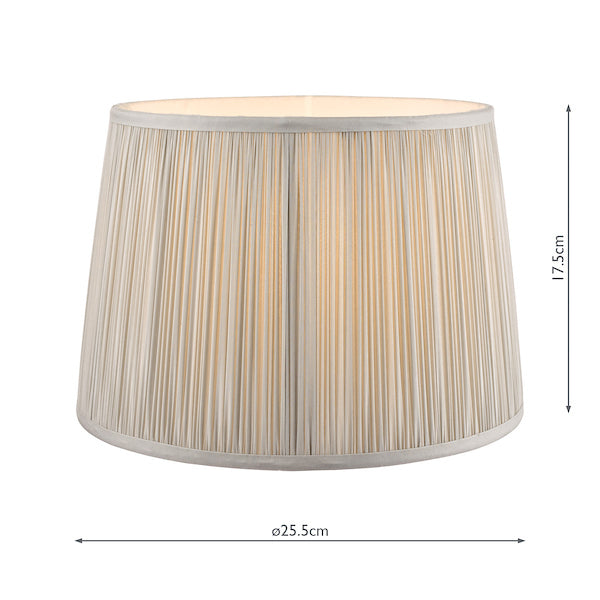 Laura Ashley Hemsley Pleated Silk Empire Drum Shade Silver 25cm/10 inch –  from Amos Lighting + Home